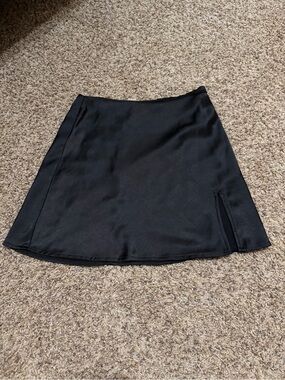 Princess Polly Black Mini Skirt with Side Slit
